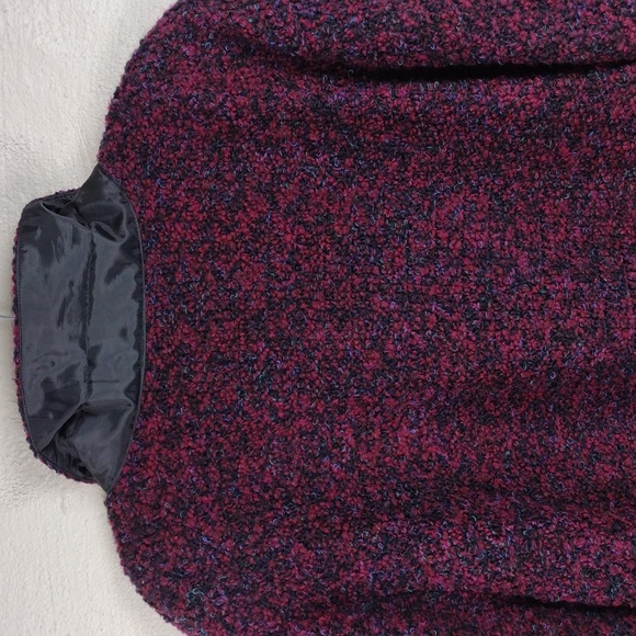 Dressbarn Woman Burgundy Knit  Collared Long Sleeve Button Up Cardigan Jacket - Picture 10 of 12